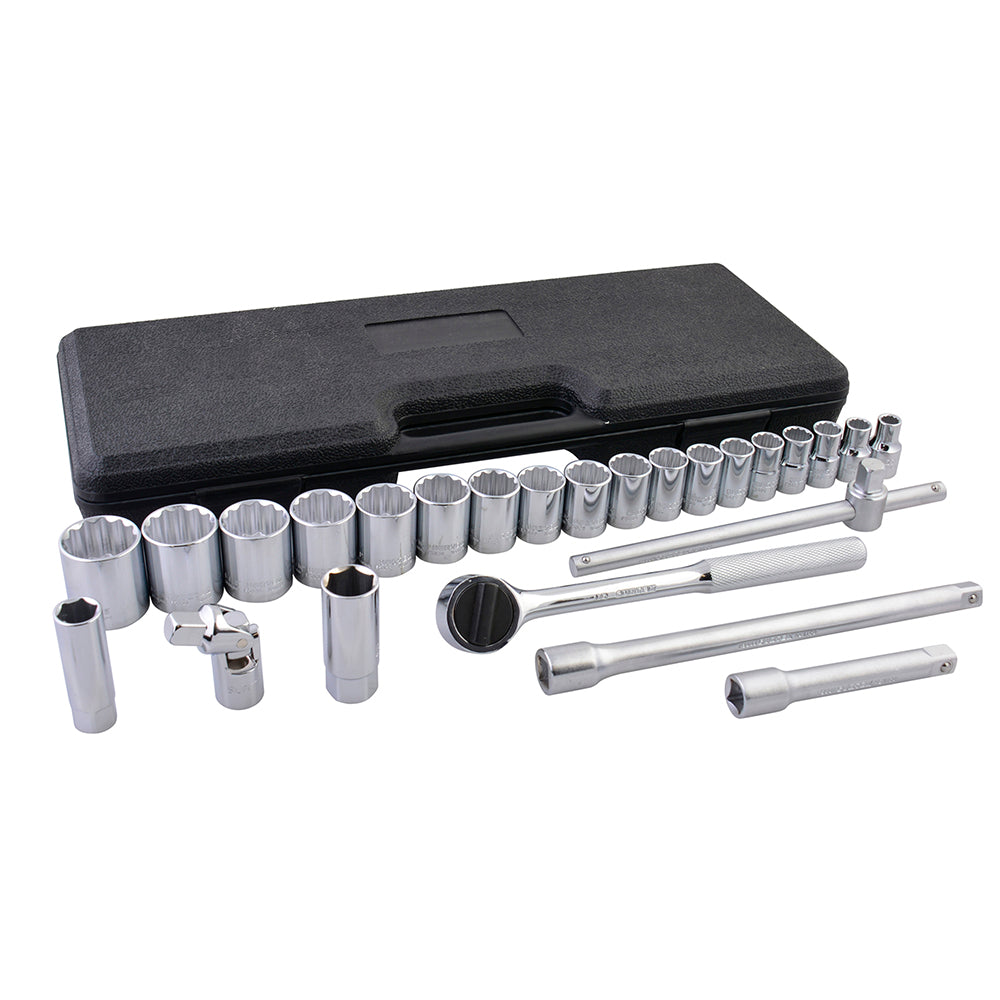 DADOS Y ACCESORIOS 1/2" (JUEGO 25PZ) 3/8 - 1-1/4" (12 PUNTAS) SURTEK F5800C