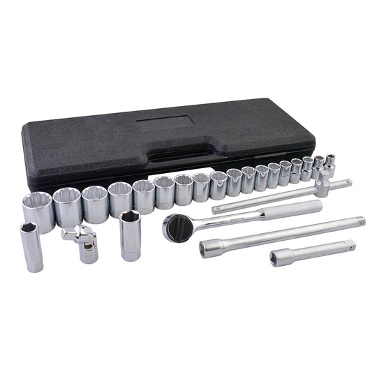 DADOS Y ACCESORIOS 1/2" (JUEGO 25PZ) 3/8 - 1-1/4" (12 PUNTAS) SURTEK F5800C