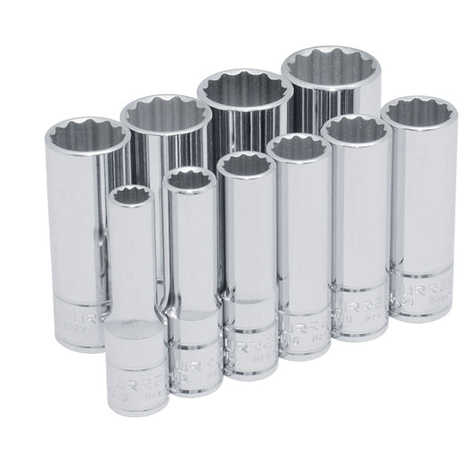 DADOS 3/8" (JUEGO 10PZ) 5/16 - 7/8" 12 PUNTAS URREA 52107