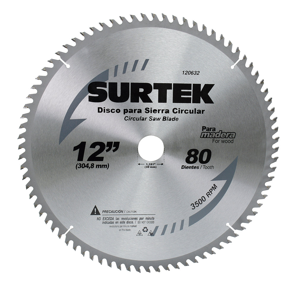 SIERRA CIRCULAR 12" X 80D X 1-3/16" SURTEK 120632