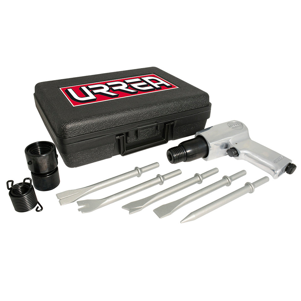 MARTILLO NEUMATICO (JUEGO 8PZ) CON CINCELES Y ESTUCHE URREA UP711K