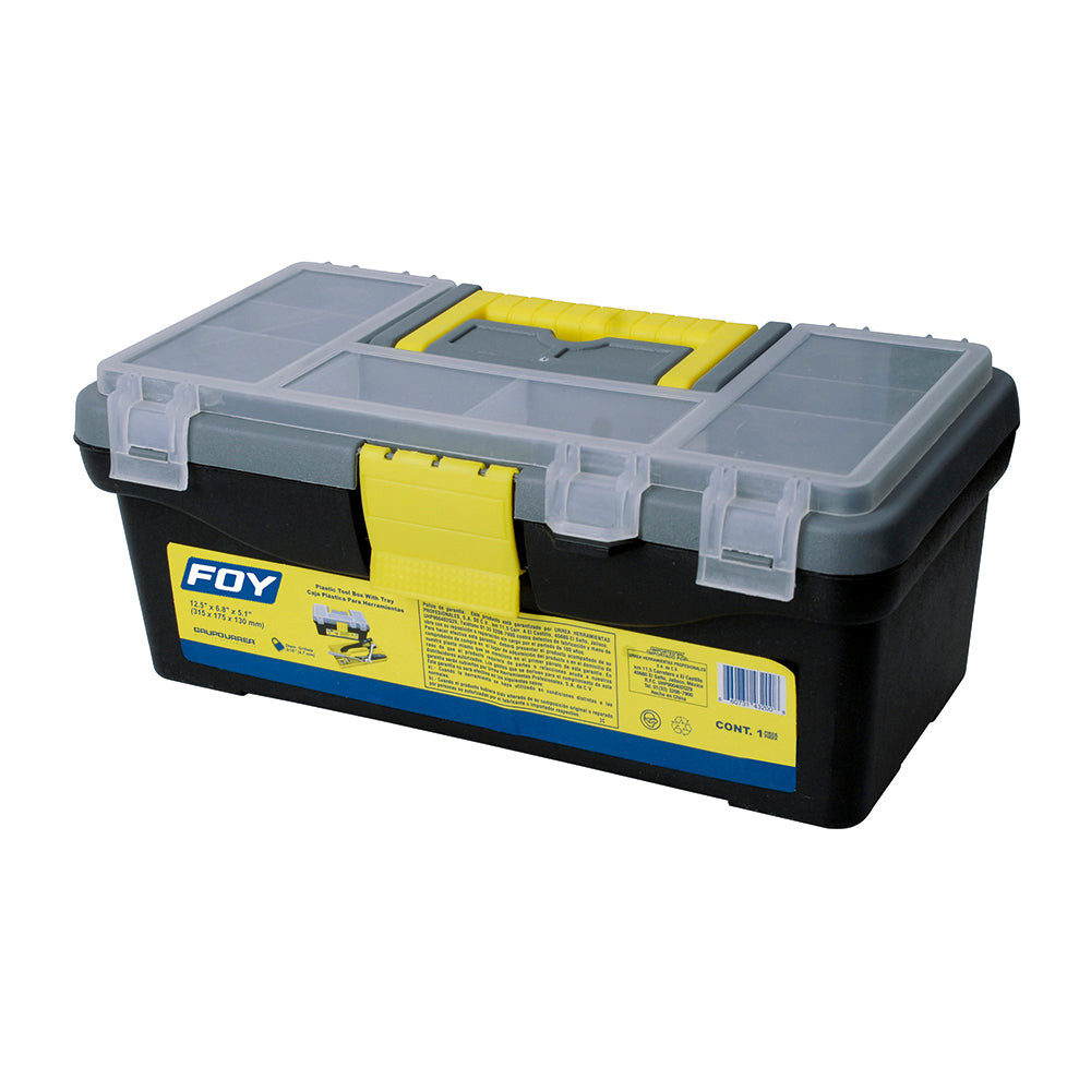 CAJA PORTAHERRAMIENTAS PLASTICA 5" X 2.5" X 2" NEGRA FOY 143200