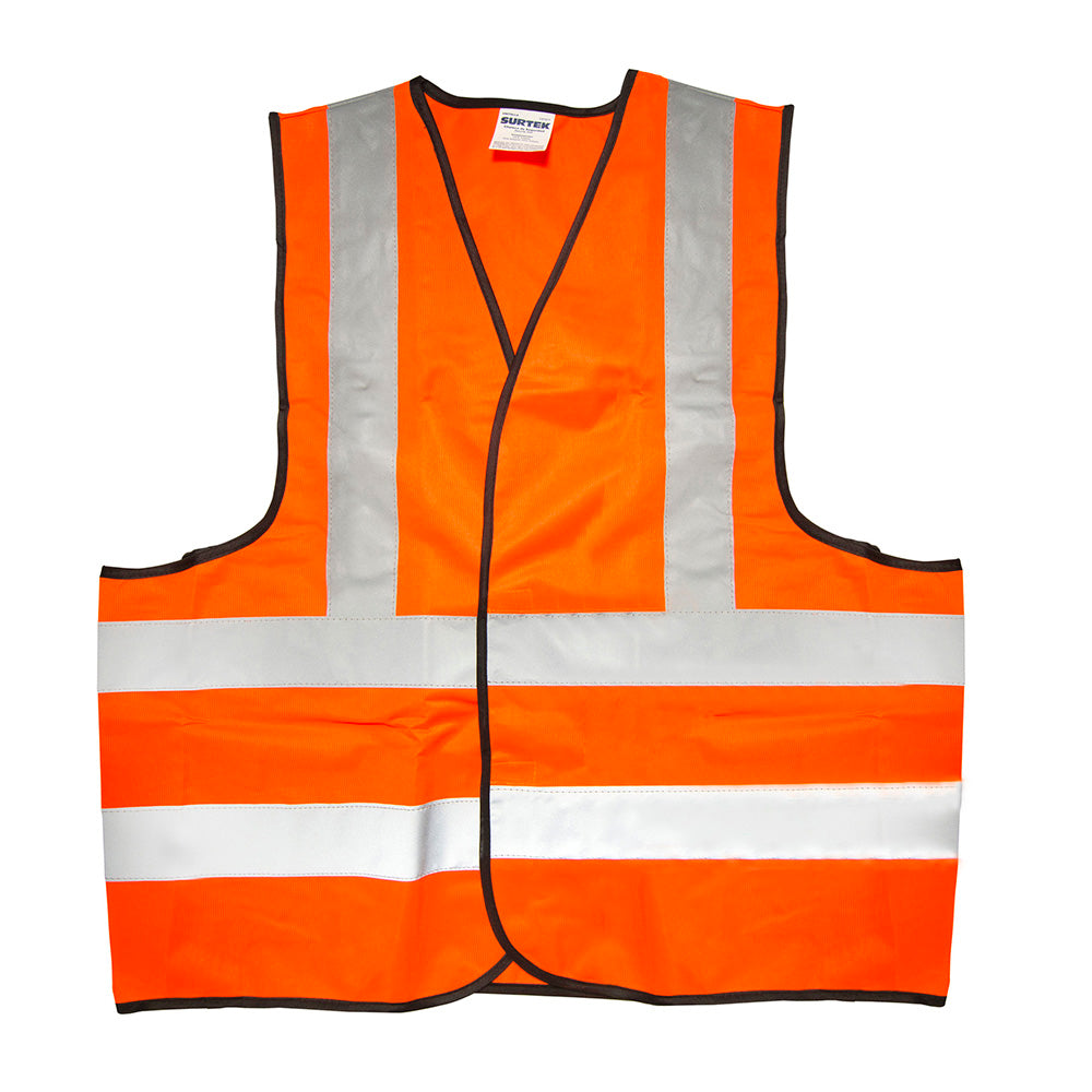 CHALECO DE SEGURIDAD TELA NARANJA CON CINTAS REFLEJANTES SURTEK 137377