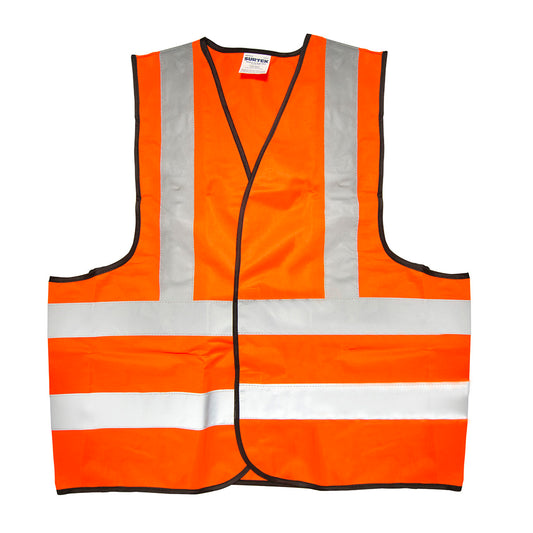 CHALECO DE SEGURIDAD TELA NARANJA CON CINTAS REFLEJANTES SURTEK 137377