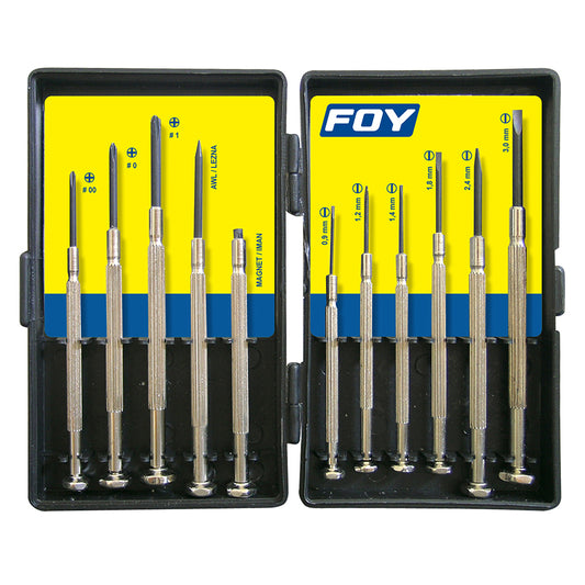 DESTORNILLADORES (JUEGO 11PZ) DE PRECISION COMBINADO (USO REGULAR) FOY 141617