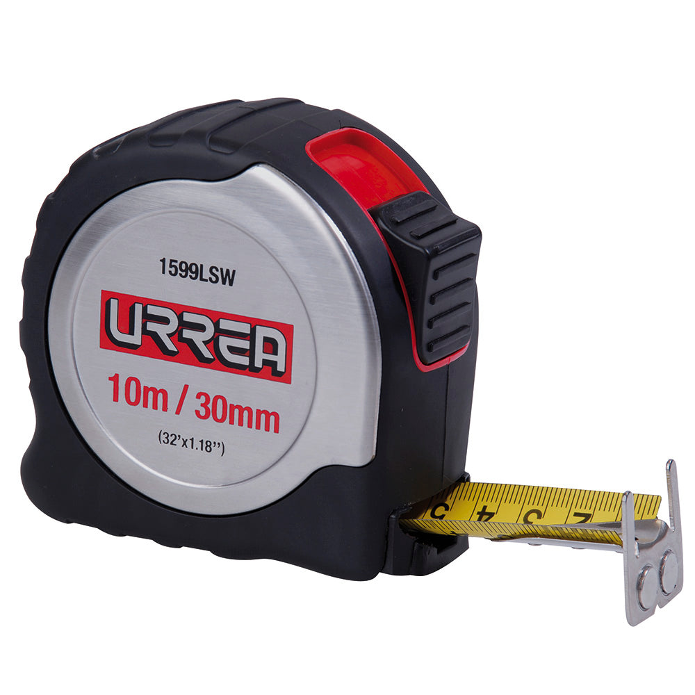 FLEXOMETRO DE ACERO INOXIDABLE 10mts X 30 MM URREA 1599LSW