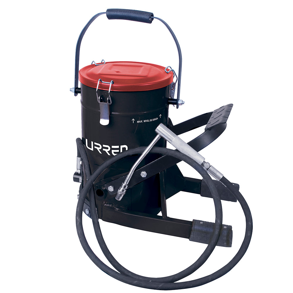 INYECTOR DE GRASA DE PEDAL CON CUBETA DE 10 KG URREA 23623