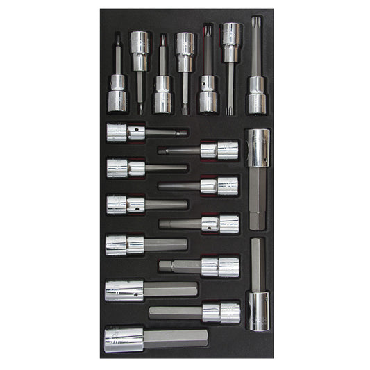 DADOS PUNTA TORX Y HEXAGONAL 1/2" (JUEGO 20PZ) URREA CH110