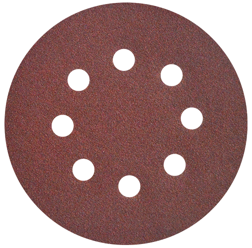 DISCO LIJA VELCRO 5'' GRANO 80 (ROJO) (8-HOYOS) X-FLEX AUSTROMEX 1864