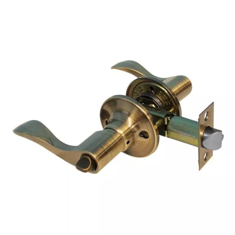 CERRADURA DE MANIJA ROYAL LLAVE-BOTON LATON ANTIGUO (CAJA) DEXTER 5818