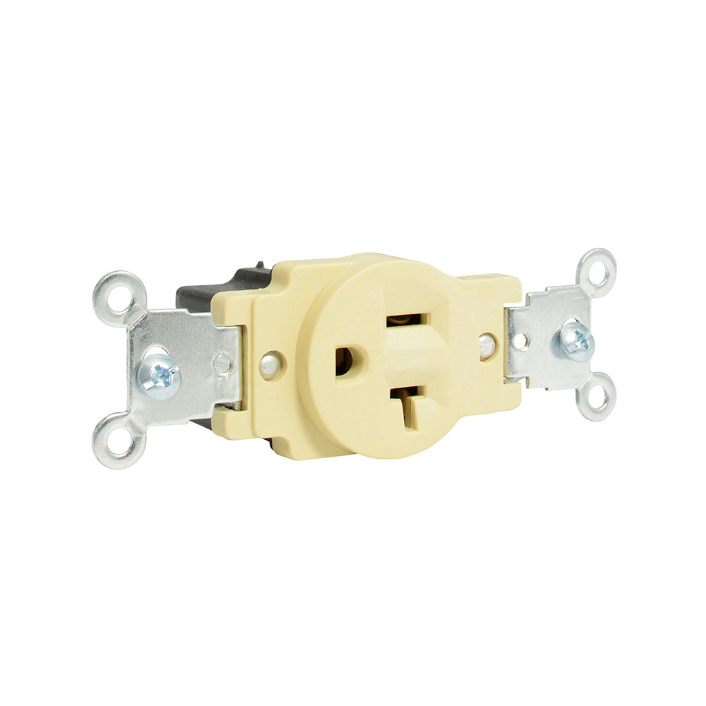 CONTACTO SENCILLO ATERRIZADO MIXTO TAPA MARFIL BASE NEGRA 20A 127V SURTEK 136402