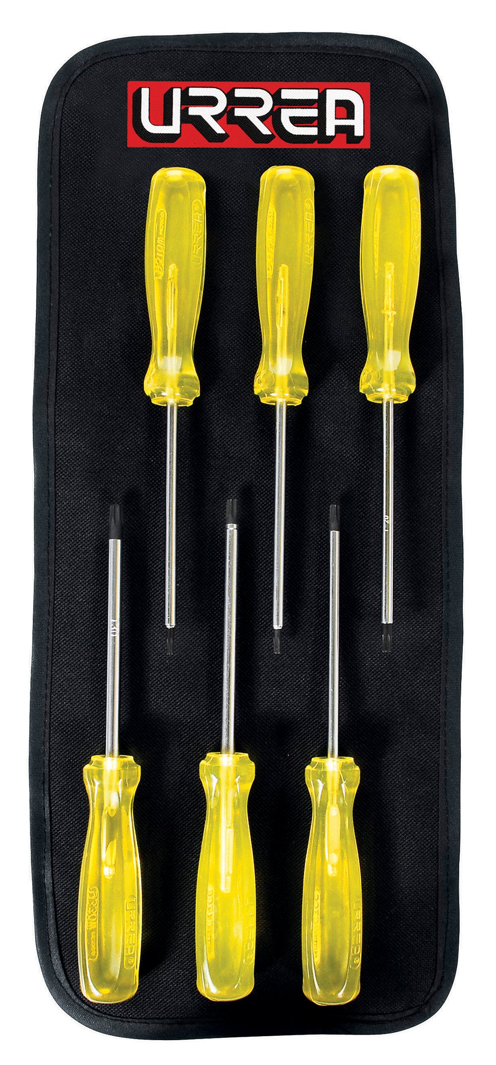 DESTORNILLADORES (JUEGO 6PZ) AMBAR PUNTA TORX 4" (T10 A T30) URREA 93W
