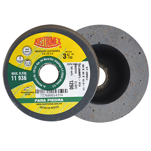 COPA SHELLAC PULIDO PIEDRA 3-5/32 X 5/8 (VERDE) AUSTROMEX 1290