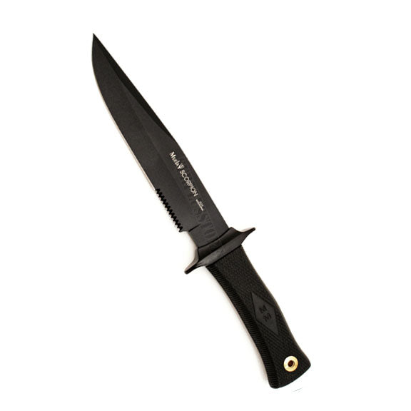 CUCHILLO DE CAZA SCORPIION 18 cm (350grs) MANGO NYLON FUNDA DE PIEL MUELA 500930-SC-18N