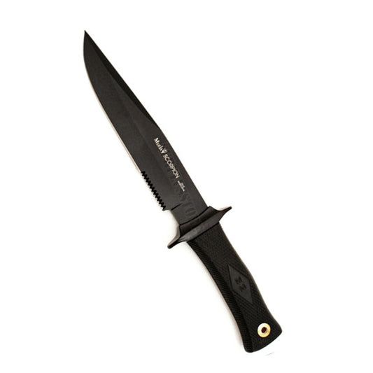 CUCHILLO DE CAZA SCORPIION 18 cm (350grs) MANGO NYLON FUNDA DE PIEL MUELA 500930-SC-18N