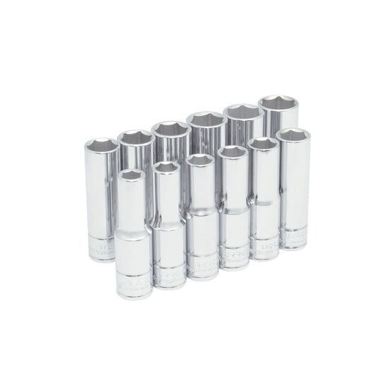 DADOS 1/2" (JUEGO 12PZ) 10 - 21MM 6 PUNTAS LARGOS URREA 54204
