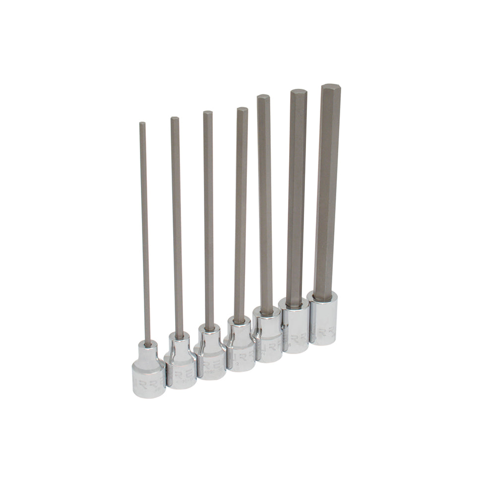 JUEGO DADOS 3/8" HEXAGONAL LARGOS PULGADAS (7PZAS) URREA 4990-7L