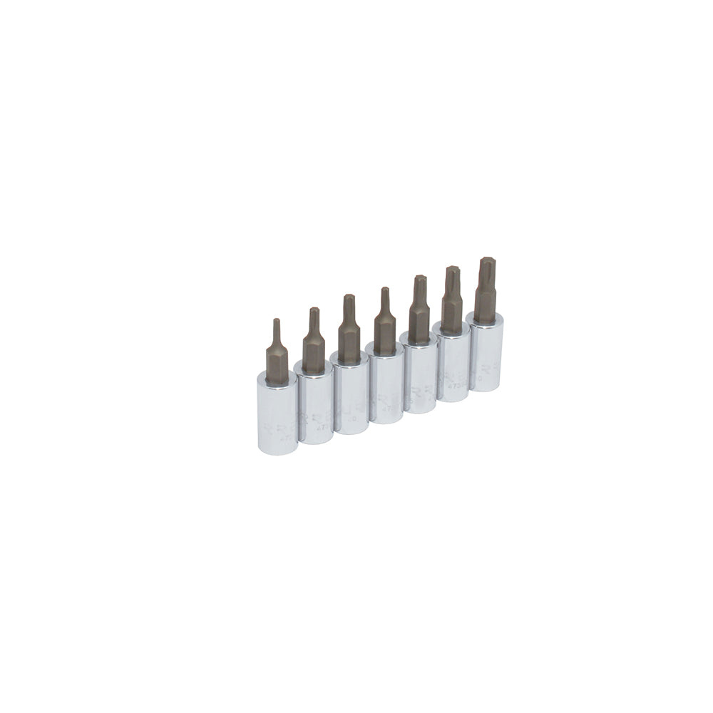 DADOS 1/4" TORX (JUEGO 7PZ) T8 - T30 EN RIEL URREA 4739C