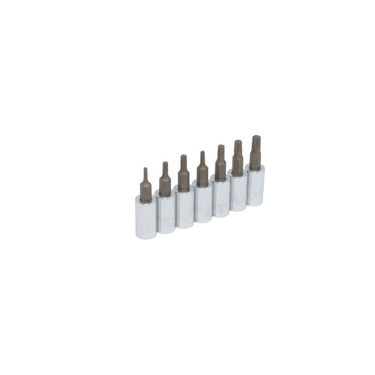 DADOS 1/4" TORX (JUEGO 7PZ) T8 - T30 EN RIEL URREA 4739C