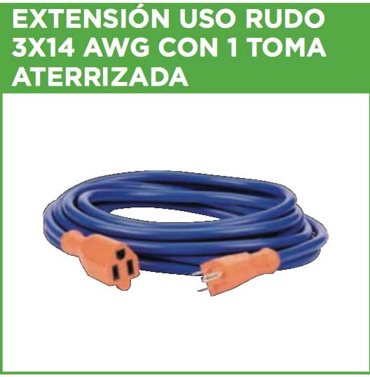EXTENSION USO RUDO SJT 10mts 3 X 14 (NARANJA/AZUL ALTA VISIBILIDAD) ARGOS 9760163