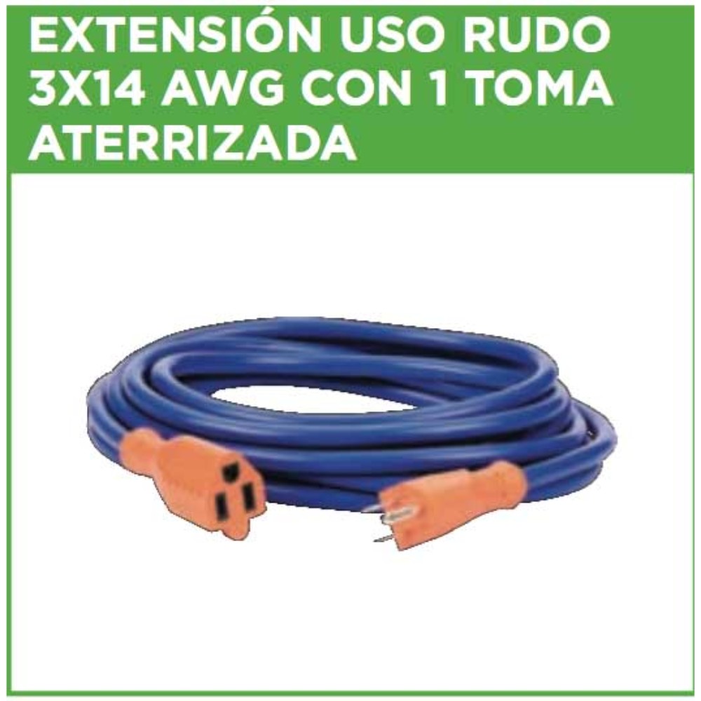 EXTENSION USO RUDO SJT 3X14 AWG 10 MT ARGOS 9760162