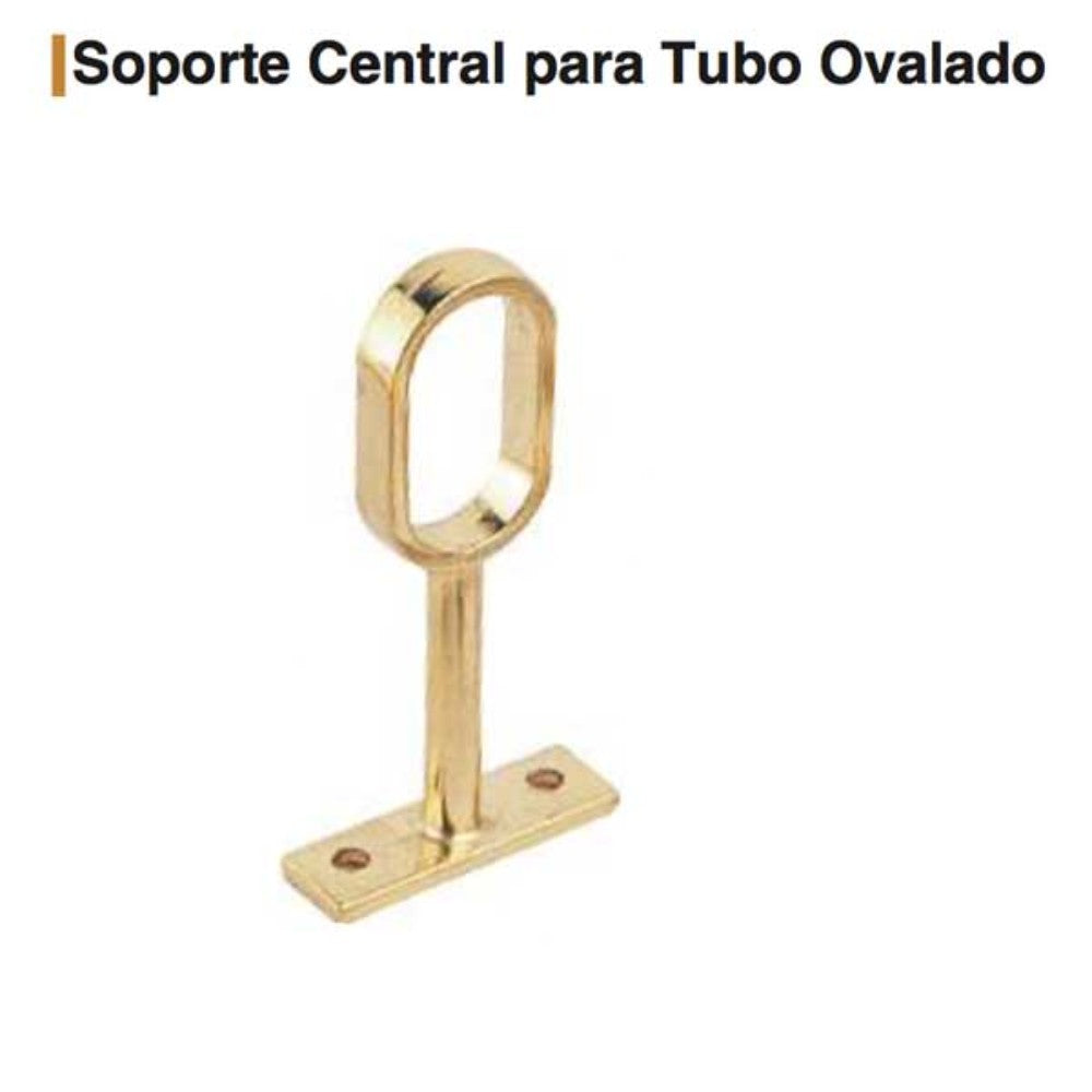 SOPORTE CENTRAL PARA TUBO OVALADO LATONADO HANDYHOME 4331
