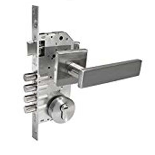 CERRADURA DE MANIJA DELUXE "I" LLAVE ALTA SEGURIDAD 70mm ACERO INOX (PRINCIPAL) DEXTER 6557