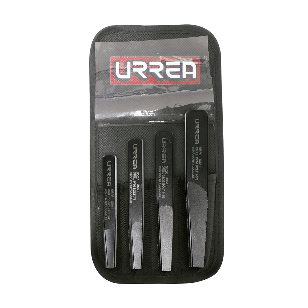JUEGO DE EXTRACTOR RECTOS PARA TORNILLOS Y TUBO 4 PIEZAS URREA 9501A