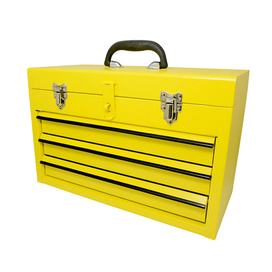 CAJA PORTAHERRAMIENTAS METALICA 18" X 12" X 9" AMARILLA SURTEK 125111