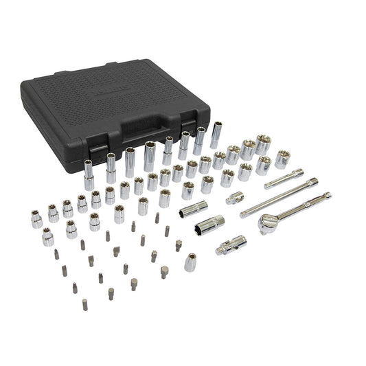 DADOS Y ACCESORIOS 1/2" (JUEGO 64PZ) 8 - 32MM 7/16 - 1" (6 PUNTAS) SURTEK JD1201