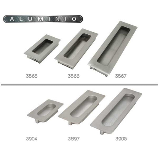 JALADERA DE EMBUTIR ALUMINIO 128mm NIQUEL SATINADO HANDYHOME 3567