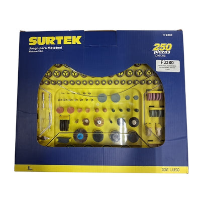 MOTO TOOL ACCESORIOS (JUEGO 250PZ) SURTEK 119303