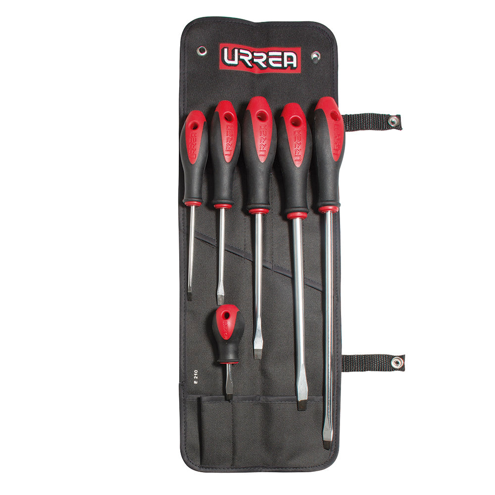 DESTORNILLADORES (JUEGO 6PZ) BIMATERIAL COMBINADO PUNTA PLANA URREA 8600B