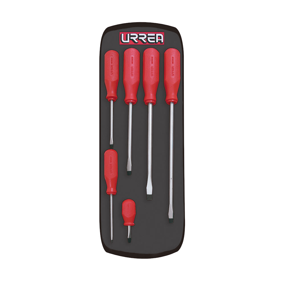 JUEGO DE 6 DESTORNILLADORES SERIE R COMBINADO URREA 9600BR