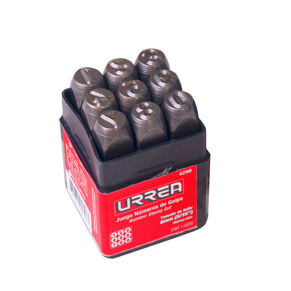 JUEGO DE NUMEROS DE GOLPE 8 MM (5/16") URREA 42N8