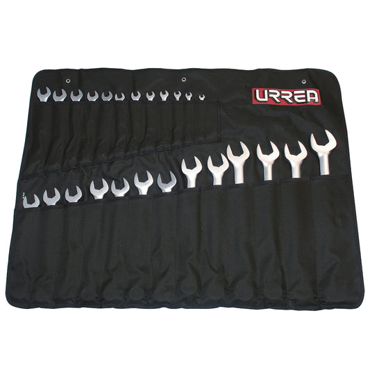 LLAVES COMBINADAS (JUEGO 25 PZ) SATINADAS 12 PUNTAS (7mm A 13MM) URREA 1200QMA
