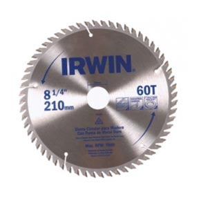 SIERRA CIRCULAR CARBURO TUNGSTENO 8-1/4" X 60D IRWIN 15182