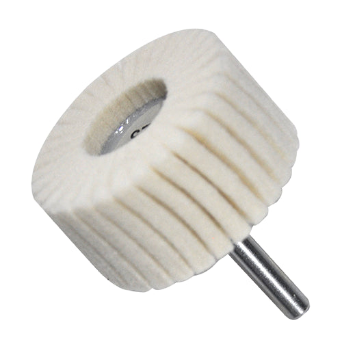 RUEDA FLAP FELPA D/ LANA 2'' X 1'' VASTAGO 1/4 AUSTROMEX 2301