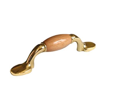 JALADERA TRADICIONAL CON ROBLE 75mm ENTRE TORNILLOS LATON ANTIGUO HANDYHOME 4227