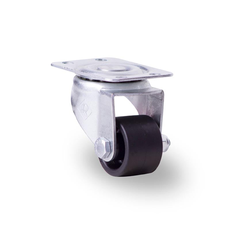RODAJA INDUSTRIAL 1-3/8" NYLON PLACA GIRA BUJE HI35PGGATNY 100kg