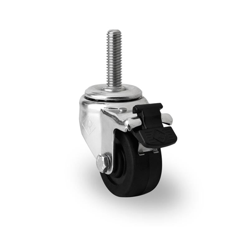 RODAJA INDUSTRIAL 2" HULE ESPIGA ROSCA 7/16" Y FRENO INOX BUJE HI516GATFR 40kg