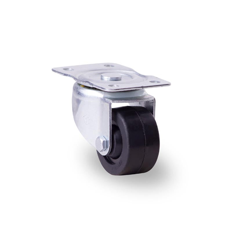 RODAJA INDUSTRIAL 2-1/2" HULE PLACA GIRA BUJE HI64PGGAT 60kg