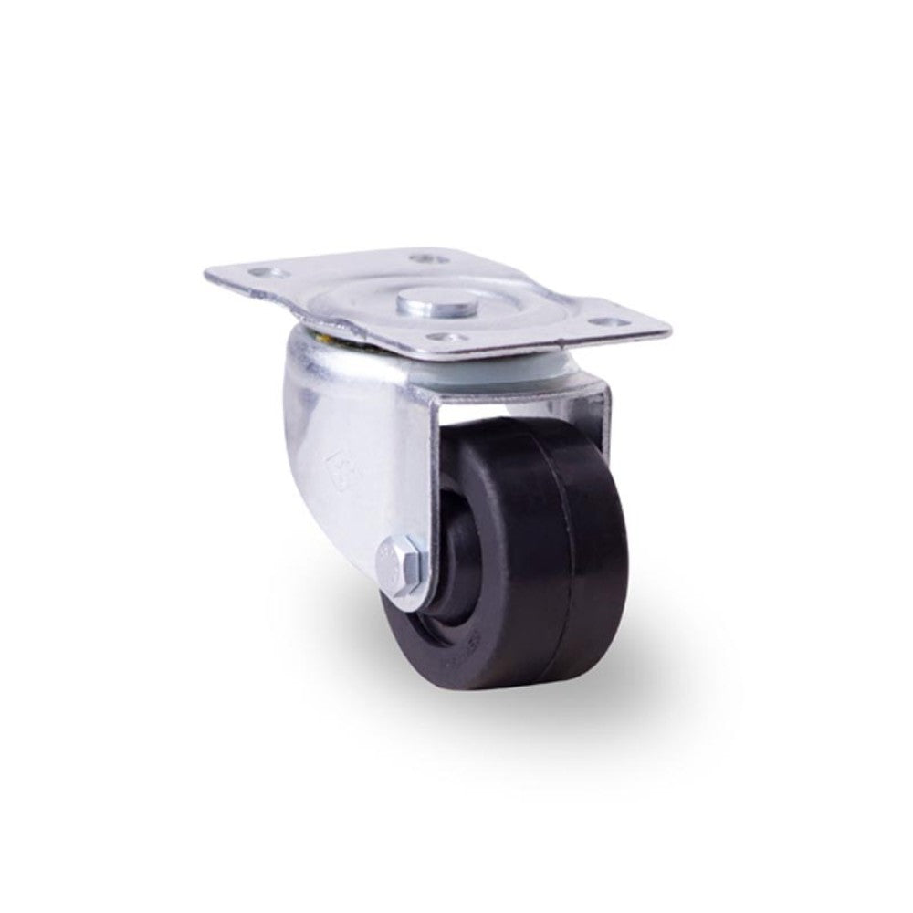 RODAJA INDUSTRIAL 2-1/2" HULE PLACA GIRA BUJE HI64PGGAT 60kg