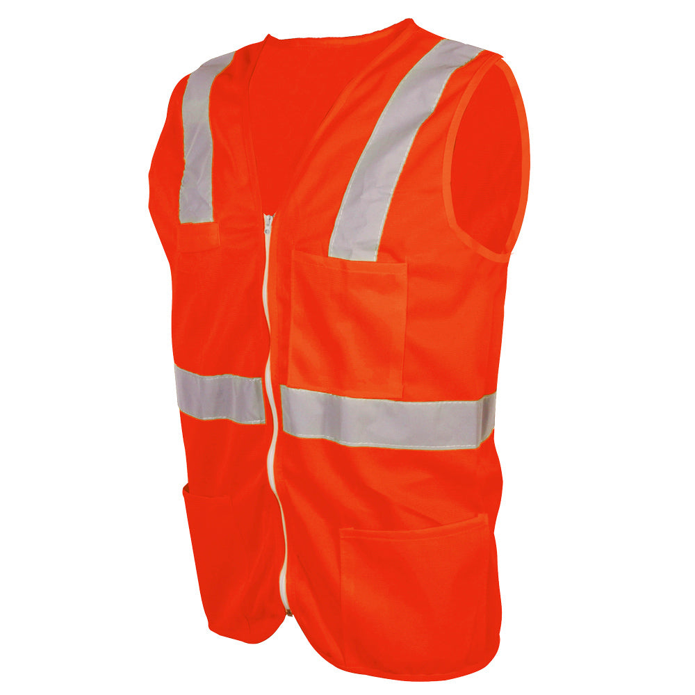 CHALECO NARANJA CON ZIPPER JYRSA SR-1020ANCRGD/ECO-1020ANCRGD