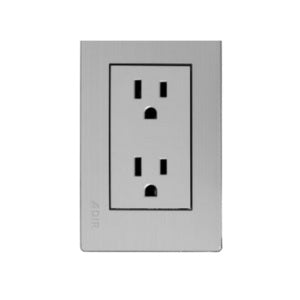 PLACA 2 CONTACTOS + TIERRA ACERO INOX MAYORCA ADIR 4677