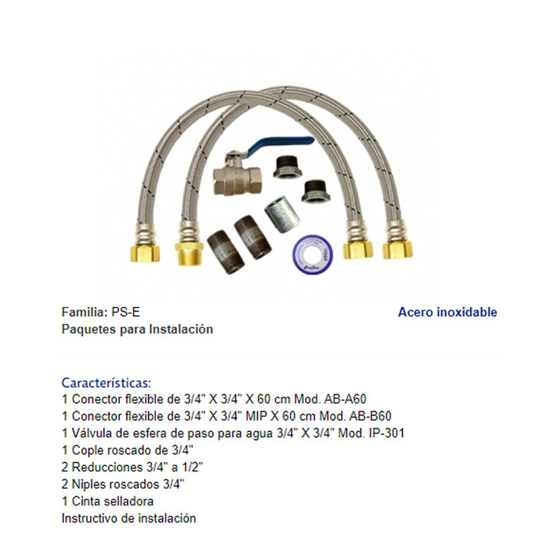 PAQUETE PARA INSTALACION BOILER ELECTRICO (SOLO AGUA) COFLEX PS-E009
