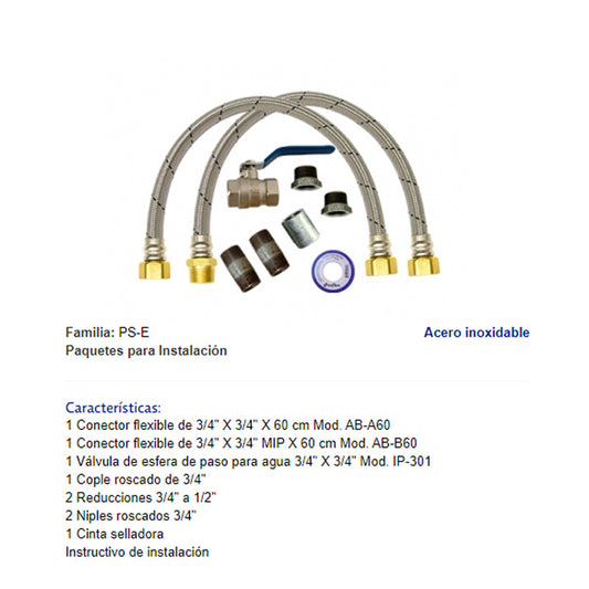 PAQUETE PARA INSTALACION BOILER ELECTRICO (SOLO AGUA) COFLEX PS-E009