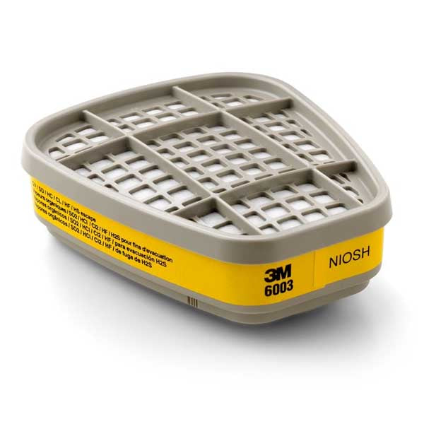 CARTUCHO PARA MASCARILLA VAPOR ORGANICO/GAS ACIDO (2 PIEZAS) 3M 6003 70070316750/WX700901738