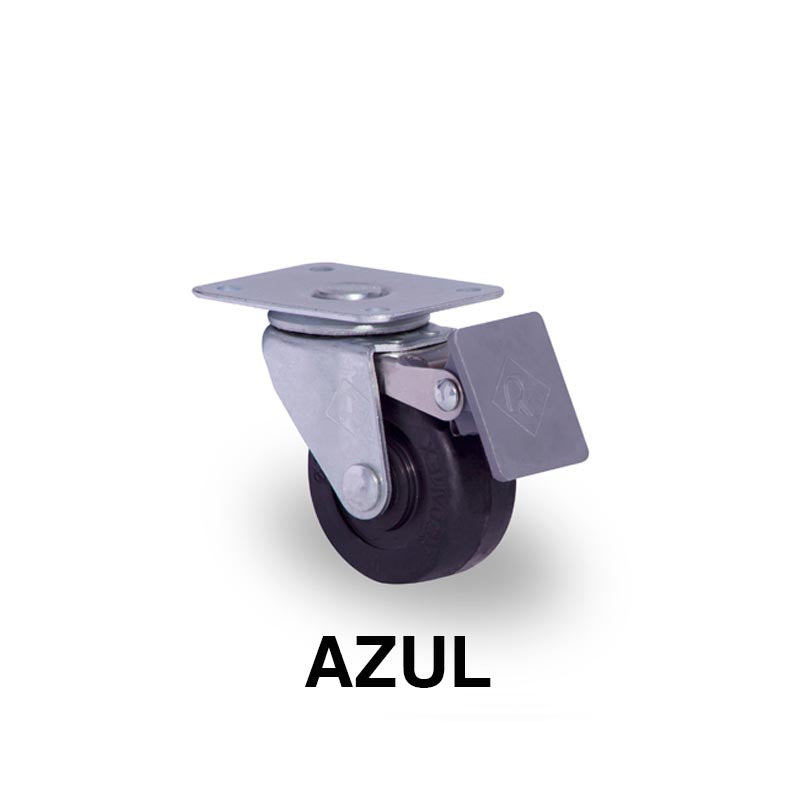 RODAJA 2" POLIPROPILENO PLACA GIRA FRENO. HT515FRGAAZUL 50kg