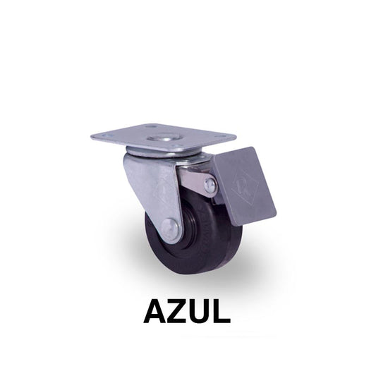 RODAJA 2" POLIPROPILENO PLACA GIRA FRENO. HT515FRGAAZUL 50kg